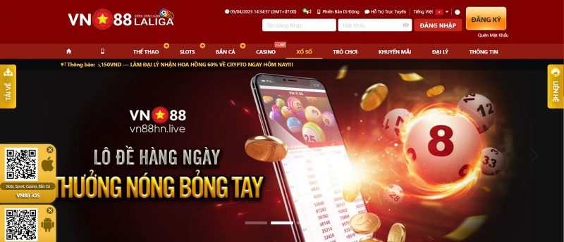 Nhà cái lô đề VN88 với tỷ lệ trả thưởng siêu đỉnh 15 Lô đề VN88 hoàn toàn hợp pháp