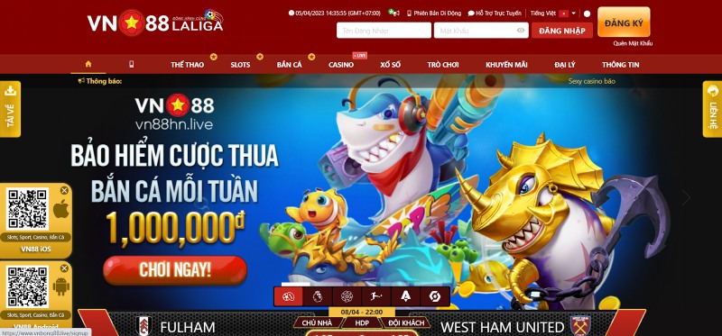Nhà cái lô đề VN88 với tỷ lệ trả thưởng siêu đỉnh 17 Giao diện nhà cái VN88 thân thiện