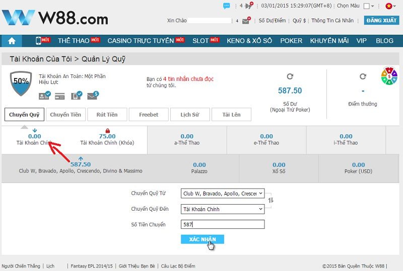 Nạp tiền tại W88 đơn giản với nhiều hình thức được lựa chọn khác nhau